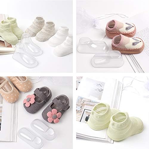 Tegg Bebek Ayak Kalıp 25 Pairs / 50 PCS 9 cm Temizle Plastik PVC Bebek Ayak Ekran Standı Tutucular için Bebek Patik Ayakkabı