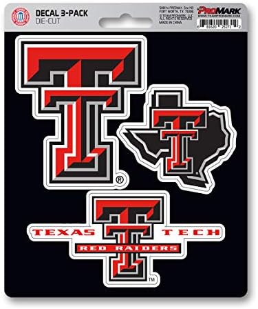 Fanmats NCAA Texas Tech Kırmızı Akıncılar Takım Çıkartması, 3'lü Paket, Bir Boyut (61062)