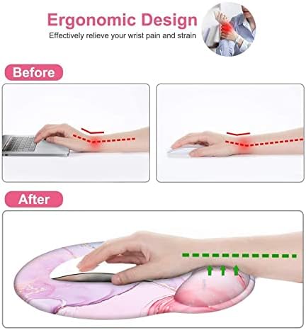 MOSISO Mouse Pad ile Bilek Dinlenme Desteği, Ergonomik Mousepad Kaymaz Taban Rahat Ev/Ofis Ağrı kesici ve Kolay Yazarak Yastık