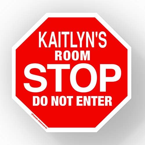 Kaitlyn Dur Onun Benim Odası Işareti-Resmi Görünümlü 5 1/2 x 5 1/2 Kişiselleştirilmiş Adı Işareti - Duvar Asılı için Çocuk