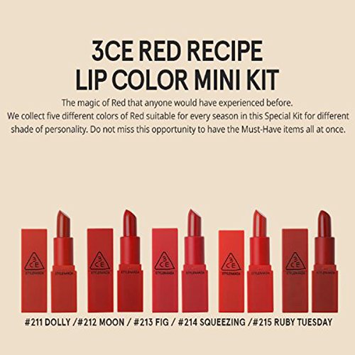 3CE Kırmızı Tarifi Dudak Rengi Mini Kiti