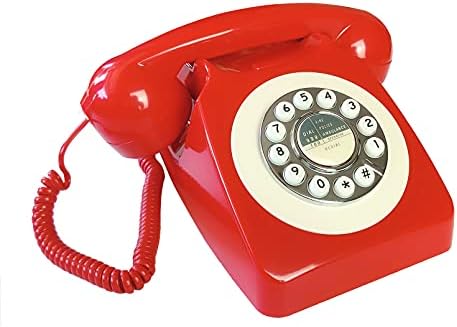 Kablolu Retro Telefon, TelPal 80'lerin Klasik Telefon/Eski Moda Sabit Telefon/Ev/Ofis/Otel için Kablolu Antika Telefon