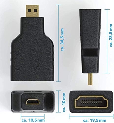 Mikro HDMI Adaptörü 2 Paket / Mikro HDMI Erkek HDMI Dişi Adaptör / HDMI Mikro HDMI (19-pin) 4K Ultra HD 1080p Full HD