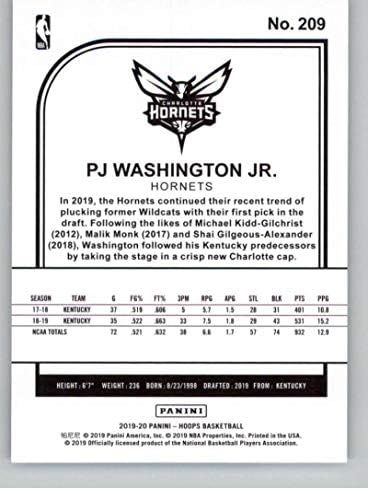 2019-20 Panini Çemberler 209 PJ Washington Jr. Charlotte Hornets RC Çaylak NBA Basketbol Ticaret Kartı