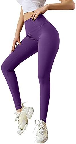 UNBRUVO kadın Yoga Pantolon Cepler Leopar Baskı Yüksek Bel Tayt Koşu Karın Kontrol Spor Streç Tayt
