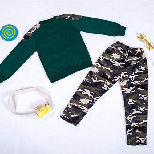 Bebek Erkek Şık 2 Adet Kıyafetler Güz Giyim Seti 1-11 T Küçük Çocuklar Yürümeye Başlayan Uzun Kollu Kazak Tops + Kamuflaj Pantolon