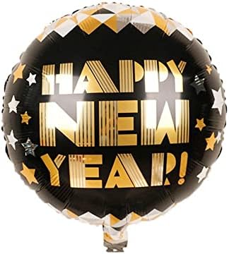 2022 Mutlu Yeni Yıl Alüminyum Folyo Balon Dekorasyon Şampanya Şişesi Yuvarlak Yıldız Balon Noel Doğum Günü Partisi Dekorasyon