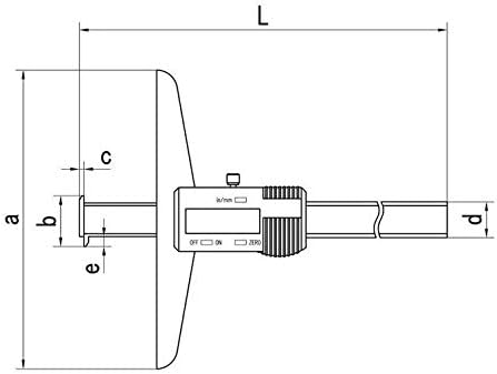 MeterTo Dijital Derinlik Ölçer Kumpas Çift Kanca ile 0-150mm Çene 150mm Doğruluk ±0.03 mm Çözünürlük 0.01 mm mm / inç