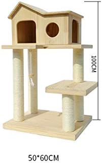 Kedi Tırmanma Çerçeve Kedi Kulesi Ağacı Rahat Pet Aktivite Merkezi Evi Tırmalama 100x50x60 cm Run-anmy20200325
