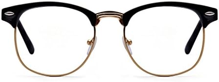 Kelens Yarı Çerçevesiz Şeffaf Lens Miyop Gözlük Hafif Miyopi Gözlük Metal Yarım Boynuz Çerçeve Gözlük Erkek / Kadın