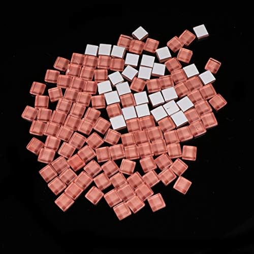 Milisten 100 pcs Küçük mozaik fayans Plastik mozaik Karo Mini Kare Cam için DIY Zanaat Malzemeleri (Pembe)