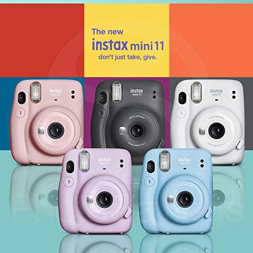 FUJİFİLM INSTAX Mini 11 Anında Film Kamera (Allık Pembesi) + 5X Fujifilm Instax Mini İkiz Film (100 Pozlama), Kamera Taşıma