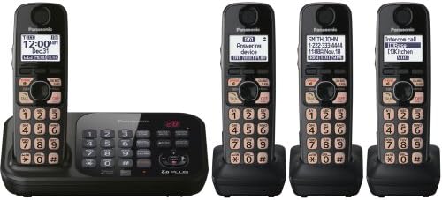 Panasonic KX-TG4742B DECT 6.0 Telesekreterli Telsiz Telefon, Siyah, 2 Telefon (Üretici Tarafından Üretilmiyor)