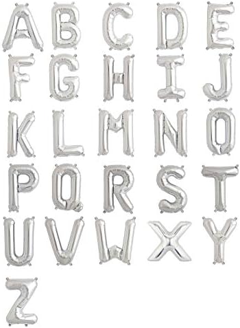 Efavirenz Gümüş 16 Tall Alfabe Mektuplar / Numarası Folyo Balonlar Parti Süslemeleri Mezuniyet Yeni Yıl Arifesinde Parti Malzemeleri-S