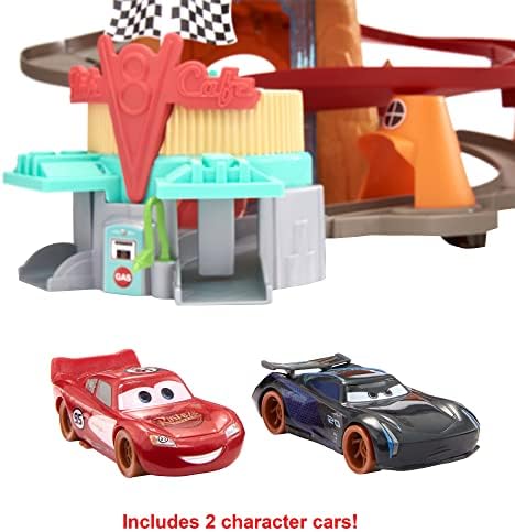Disney Pixar Cars Radyatör Yayları Dağ Yarışı Oyun Seti, İki Araçla Komple Yarış Oyunu, 4 Yaş ve Üstü Otomobil Hayranları için