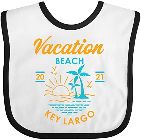 Inktastic Vacation Beach 2021 Key Largo Gün Batımı Tasarımı Palmiye Ağacı Bebek Önlüğü ile