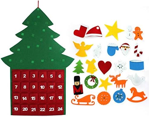 Keçe yılbaşı Ağacı Takvim 2019 Cepler ile DIY 24 Gün Geri Sayım Noel Advent Takvim Ağacı Hediyeler Çocuklar için Tatil Noel