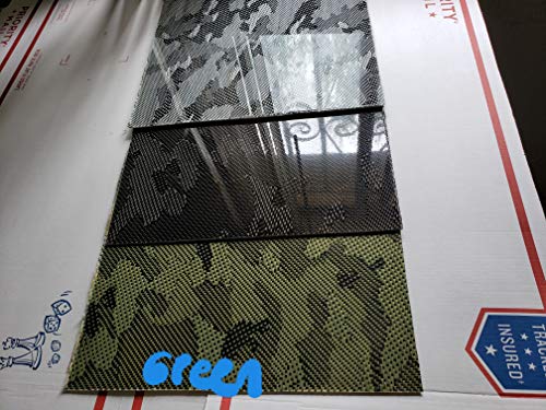6x 48 x1/32 Yeşil Kamuflaj Karbon Fiber ile Kevlar Hibrid Fiberglas Plaka Levha Paneli Parlak Bir Tarafı