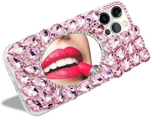 Kristal Ayna iPhone için kılıf 13 Pro, lüks Sparkle Bling 3D Elmas Rhinestone Telefon Kılıfı Kadın Kızlar Makyaj MOİKY Temizle