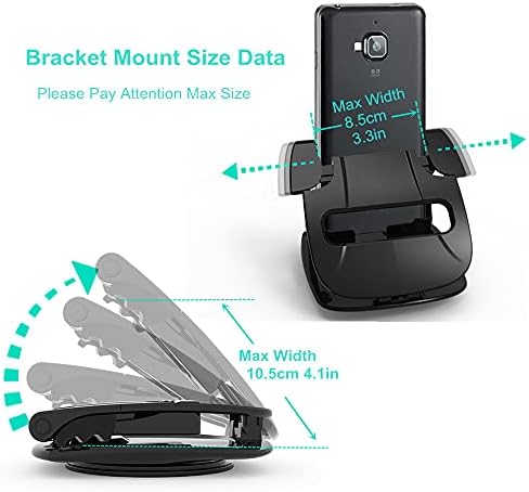 MİNGFENG Araç Telefonu Tutucu Dağı, 360 Derece Rotasyon GPS Cep Telefonu Tutucu Araba Bağlar için Evrensel 3-7 inç Kaymaz Dashboard