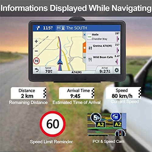 Araba Kamyon 7 inç Dokunmatik Ekran için GPS Navigasyon, Ücretsiz Ömür Boyu Güncelleme ile Haritalar, Sürücü Uyarıları Sesli