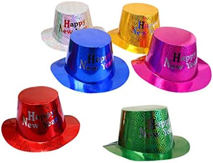 Happyyamı 6 pcs Mutlu Yeni Yıl silindir şapkalar 2020 parti şapkaları Kağıt silindir şapkalar için Yeni Yıl Arifesi Parti Iyilik