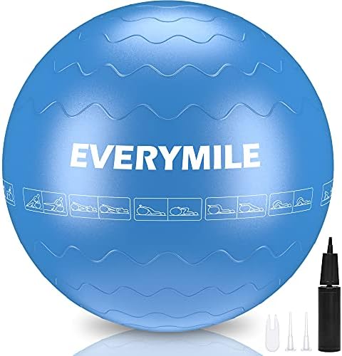 EveryMile Egzersiz Topu (55-75 cm), Kalın ve Anti Patlama Yoga Topu Sandalye, Denge için İstikrar Topu, Egzersiz, Egzersiz,