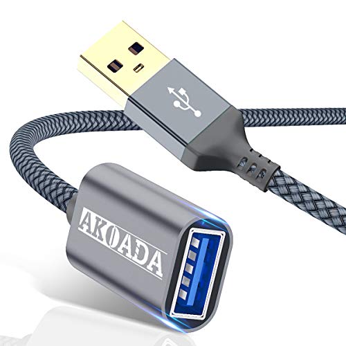 AkoaDa USB Uzatma Kablosu 3.0, Tip A Erkek USB A Dişi Genişletici Kablosu [2 Paket 6.6 ft+10ft] 5Gbps Veri Aktarımı Klavye,USB