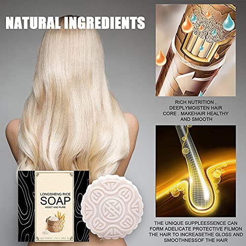 ROPALIA Günlük Şampuan Pirinç Saç temizleme Sabunu Saç Kararan Anti Kepek Kaybı Şampuan El Yapımı Sabun Nemlendirici Onarım