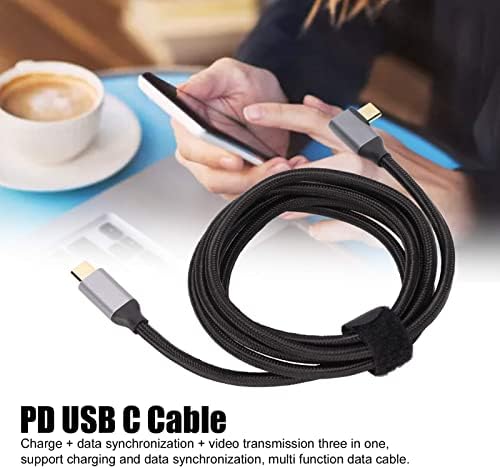 CHİCİRİS PD USB C Kablosu, 3 in 1 Tasarım 10 Gbps Rahat Kavrama Çok Fonksiyonlu USB C USB C Kablosu Dik Açı Dizüstü Bilgisayarlar