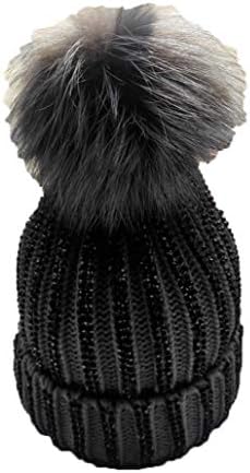 ASO-SLİNG kadın taklidi bere şapka Faux Kürk Pom Pom Hımbıl Örgü Şapka Kış Sıcak Kayak Kap Kafatası Kapaklar