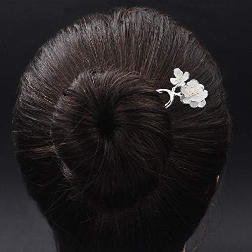 HangErFeng Saç Sopa 925 Ayar Gümüş Saç Tokası Çin Elemanları Erik Çiçeği Gelin Saç Sopa, Hediye Sarma