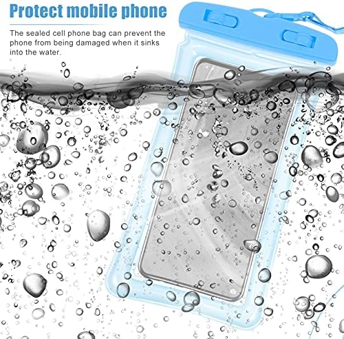 ıbasenice 7 pcs Su Geçirmez Telefon Torbalar Clear Ekran Dokunmatik Telefon Çanta Sualtı Cep Telefonu Darbeye Yastık Torbalar