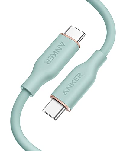 Anker Powerline III Flow, USB C'den USB C'ye Kablo 100W 6ft, USB 2.0 Tip C Şarj Kablosu MacBook Pro 2020 için Hızlı Şarj, iPad