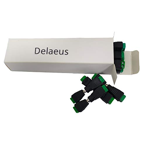 Delaeus 5.5 mm x 2.1 mm DC Güç Konektörü Erkek Dişi vidalı terminal konnektörü 12 V CCTV Adaptörleri Fiş güvenlik kamerası