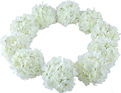 LNHOMY 10 ADET Çiçeklenme Ipek Ortanca Kafaları Kaynaklanıyor Sahte yapay çiçekler DIY Buketleri Düğün Centerpieces Ev Dekor