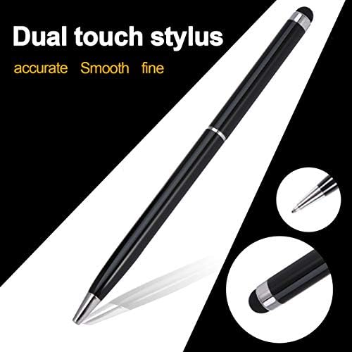 BigBigHundred 2 in 1 Evrensel Paslanmaz Çelik Kapasitif Kristal Dokunmatik Ekran Stylus&Tükenmez Kalem Tablet Pc Telefon için-Siyah
