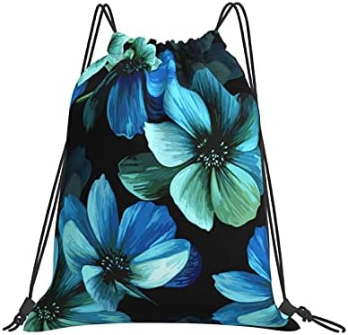 Aqua çiçek ipli sırt çantası çanta spor salonu spor dize çanta Cinch çanta erkek kadın çocuklar için