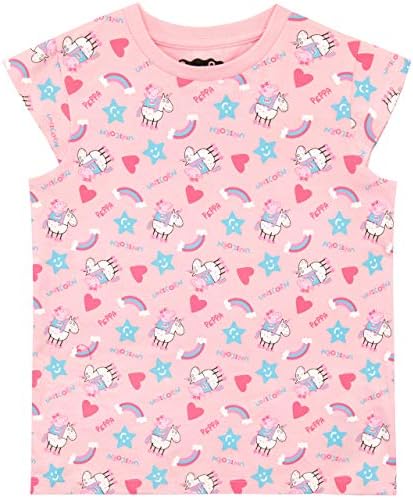 Peppa Domuz Kız Unicorn Önlük Elbise & T-Shirt