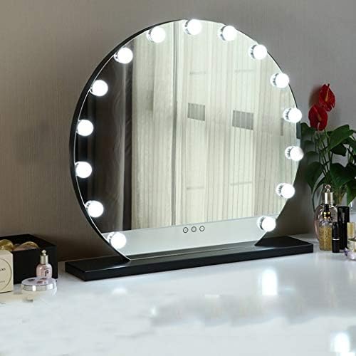 WXF Büyük Light Up Vanity Ayna, Hollywood Tarzı Yuvarlak Aydınlatma Makyaj Aynaları Dokunmatik Kontrol Tasarımı 3 Renkler Dim