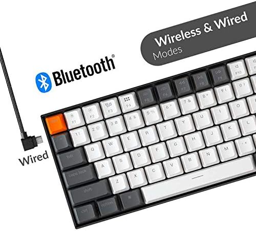Keychron K2 %75 Düzen RGB Çalışırken değiştirilebilir Bluetooth Mekanik Klavye, Gateron Kahverengi Anahtarlı / Çift Çekimli