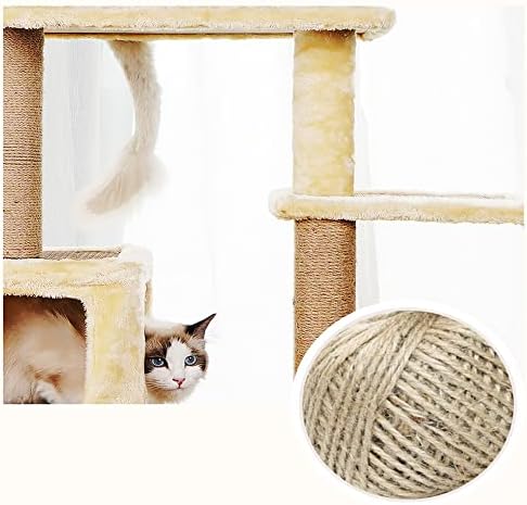 Kedi Ağacı Kulesi, Kedi Tırmanma Çerçevesi, Kapalı Kediler için 57in Yüksek, Atlama Platformu ve Yavru Tırmalama Direği ile