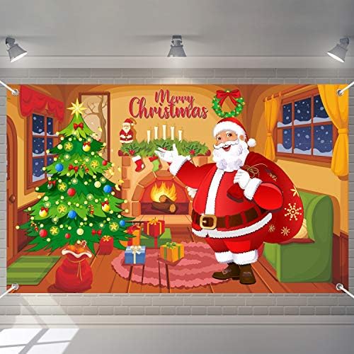 Merry Christmas Afiş Büyük Kumaş Noel Zemin Dekor Tatil Arka Plan Afiş Yeni Yıl Partisi Süslemeleri Malzemeleri (Noel Baba)