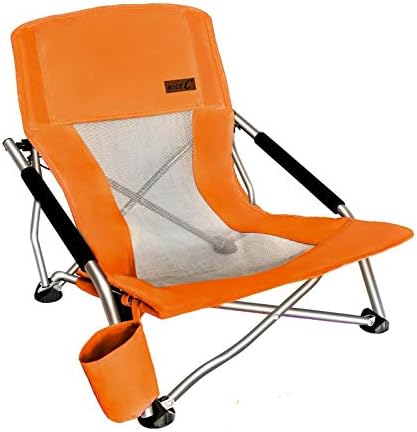 Güzel C Düşük Plaj Kamp Katlanır Sandalye, Ultralight Sırt Çantasıyla Sandalye Bardak Tutucu ve Taşıma Çantası ile Kompakt