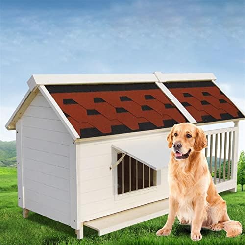 ZXXZXX Köpekler için Ahşap Köpek Evleri, Hava Koşullarına Dayanıklı Dış Köpek Evleri Açık Masif Ahşap Köpek Evi Yağmur Geçirmez