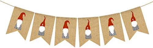 Rainlemon Çuval Bezi İsveç Noel Gnome Tomte Afiş Rustik Kış Çiftlik Şömine Manto Dekorasyon