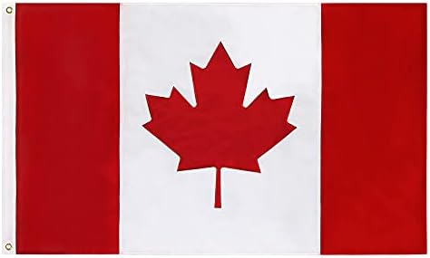 Lıxure Kanada Bayrağı 2x3FT 2 Paket Kanada Ulusal Bayrakları Naylon Afiş Pirinç Grommets ile Çift Taraflı İşlemeli Akçaağaç