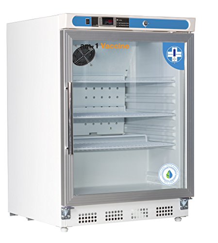 am - 1 AM-VAC-UC-RGP-04 Tezgah Altı Aşı Buzdolabı, Aşı Premium Cam Kapı 4.6 cu. ft, 33.4 H, 23.75 L, 23.75 W, Beyaz