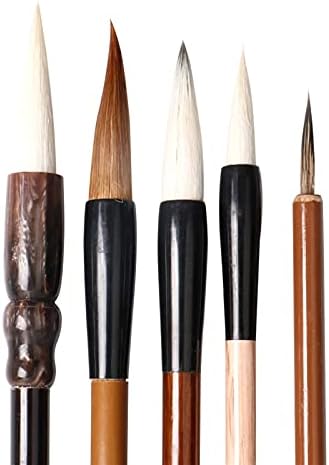 5 Adet / takım Geleneksel Çin Kaligrafi Fırçalar Set için Yün ve Kurt Saç Yazma Sanat Boyama Malzemeleri
