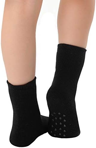 Jormatt 6 Pairs Toddler Kalın Termal Ekip Çorap Erkek ve Kız Sevimli Sıcak Terlik Çorap ile Kaymaz Girps